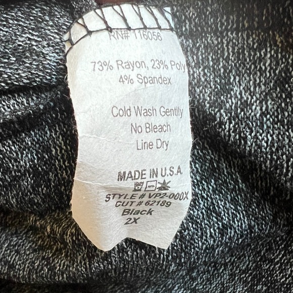 Jess & Jane Cowl Neck with tank in a Tunic Top sweater Pullover Pocket Black 2X - Picture 5 of 10